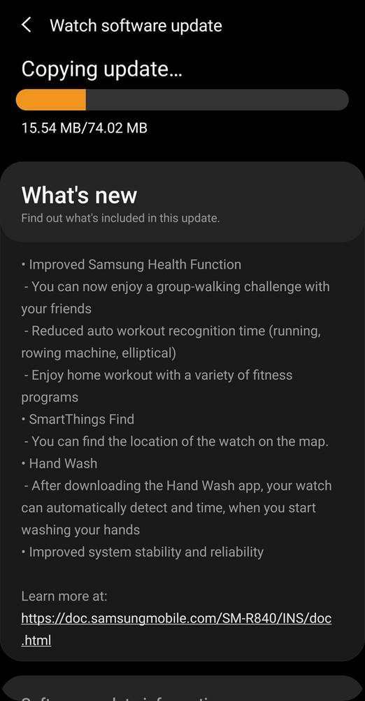 Samsung Galaxy Watch 3 SmartThings Find Update