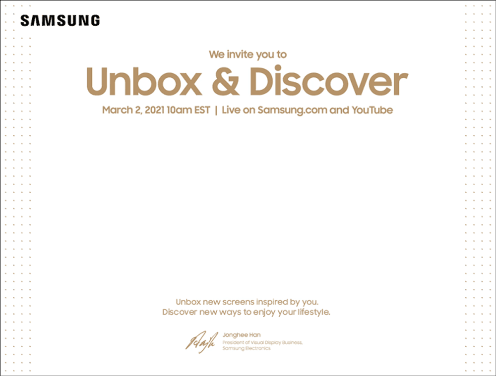 Samsung Unbox And Discover TV Screen Event March 2 2021
