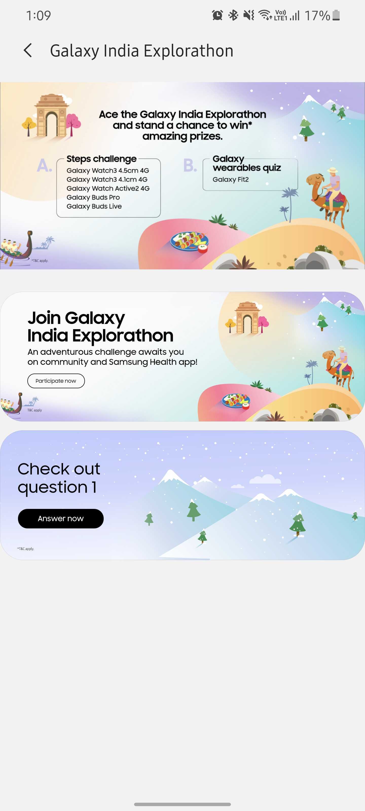 Samsung Galaxy India Explorathon Contest