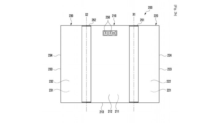 Samsung Galaxy Z Fold Tab Patent Fully Opened Rear Dual-Camera Setup