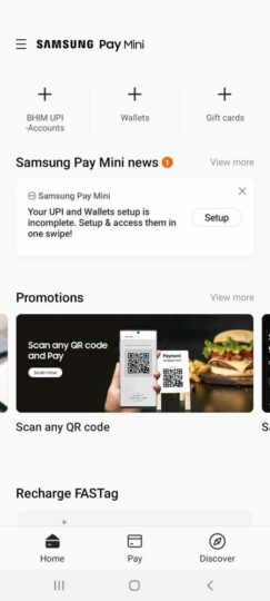 Samsung Pay Mini App India