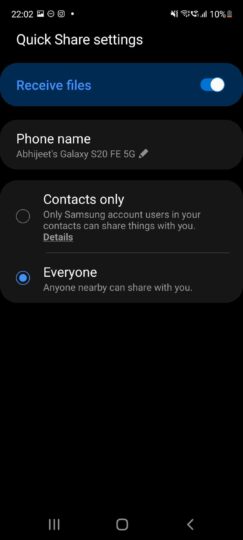 How to use Samsung Quick Share