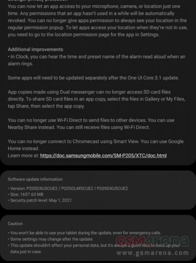 Samsung Galaxy Tab A 8.0 (2019) With S Pen Android 11 Changelog - 02