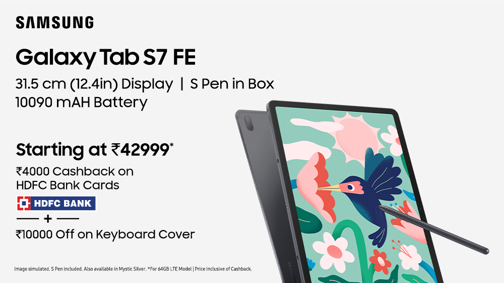 Samsung Galaxy Tab S7 FE Price In India Cashback Offer