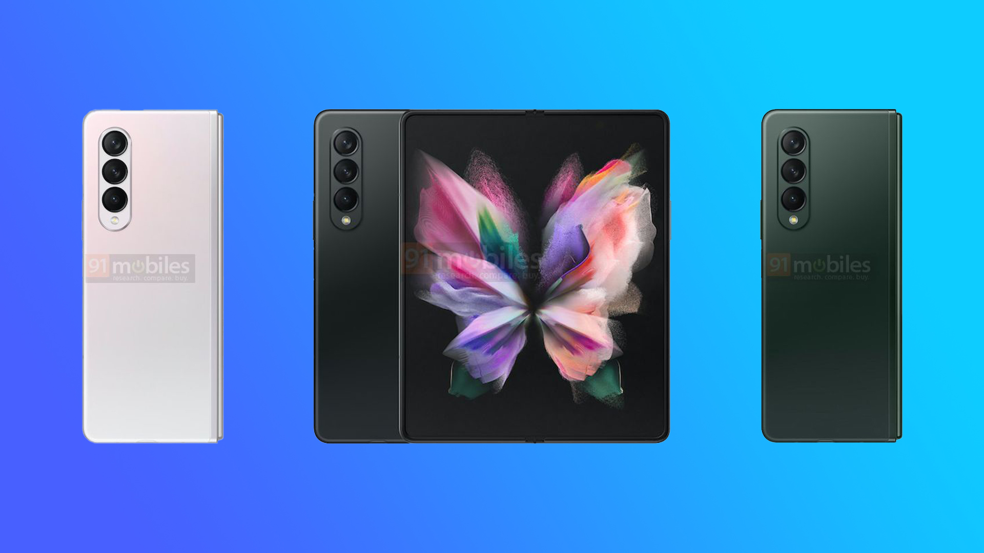 Exclusive] Samsung Galaxy Z Fold3 design and colour options revealed via  renders