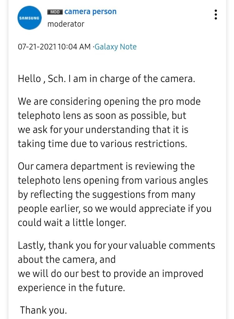 Samsung Galaxy Zoom Camera Pro Mode Announcement