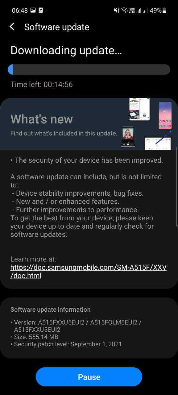 Samsung Galaxy A51 September 2021 Security Patch