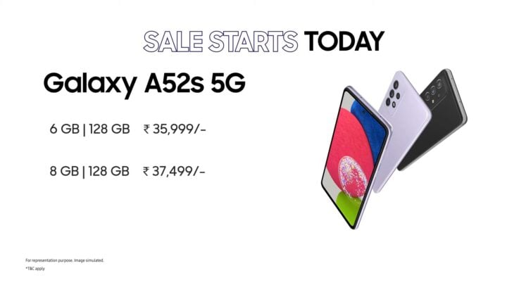 Samsung Galaxy A52s 5G India Price