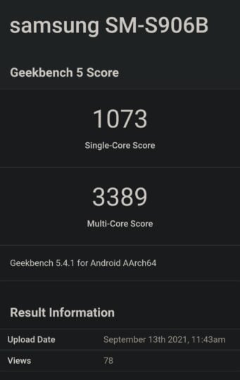 Samsung Galaxy S22 Plus Exynos 2200 Processor Geekbench Score