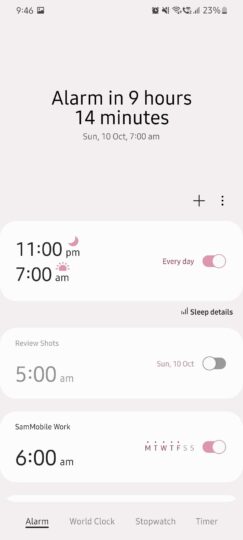 Samsung One UI 4.0 Clock Material UI