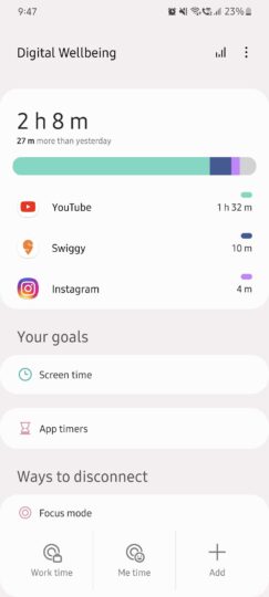 Samsung One UI 4.0 Digital Wellbeing Material UI