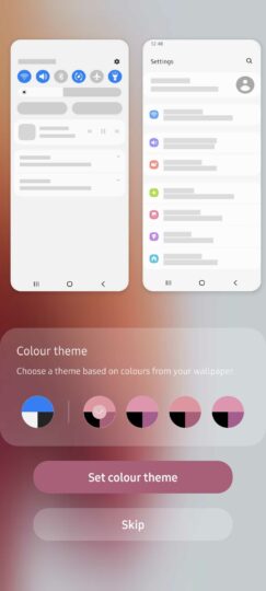 Samsung One UI 4.0 Material UI Theme Picker Wallpaper