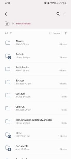 Samsung One UI 4.0 My Files Material UI