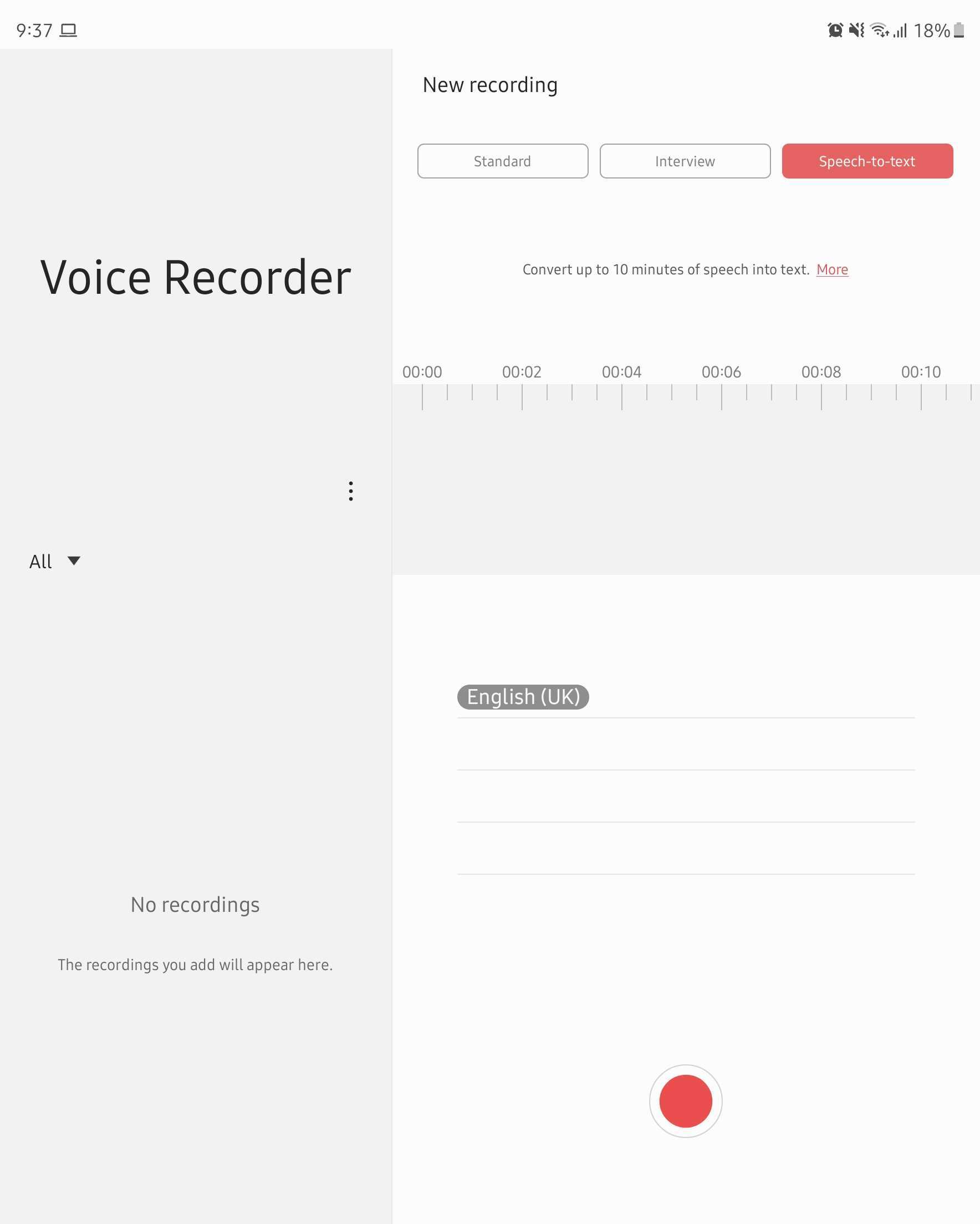 Samsung Voice Recorder App Version 21.3.30.23 Multi Column UI