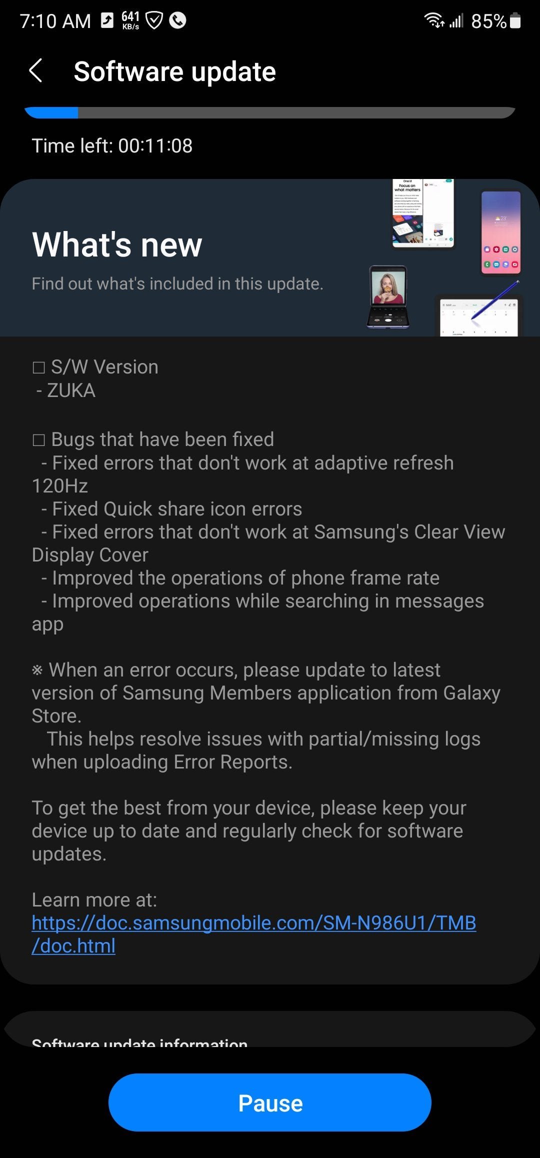 Samsung Galaxy S20 Ultra One UI 4.0 Beta Update ZUKA