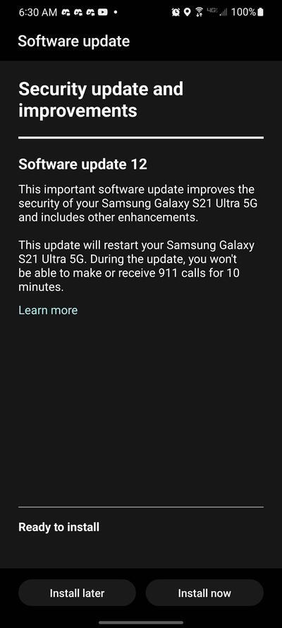 Samsung Galaxy S21 One UI 4 Update BUK9 Fix 120Hz Bug