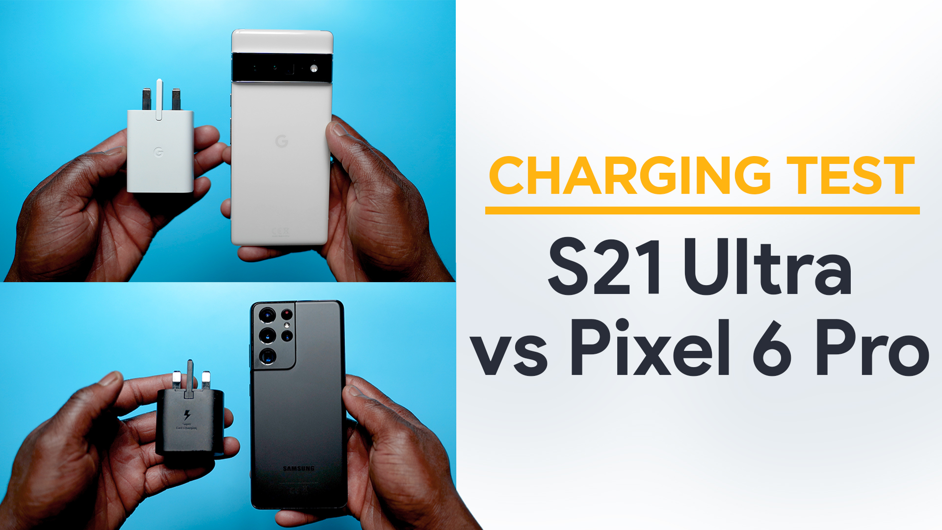 galaxy s21 ultra vs pixel 6 pro battery charge