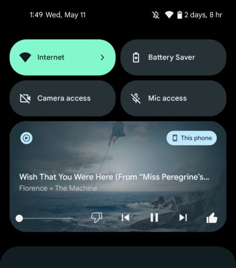 Android 13 Beta 2 Media Player Widget Changes