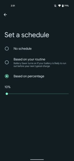 Android 13 Beta 2 Power Saver Mode Battery Percentage Setting