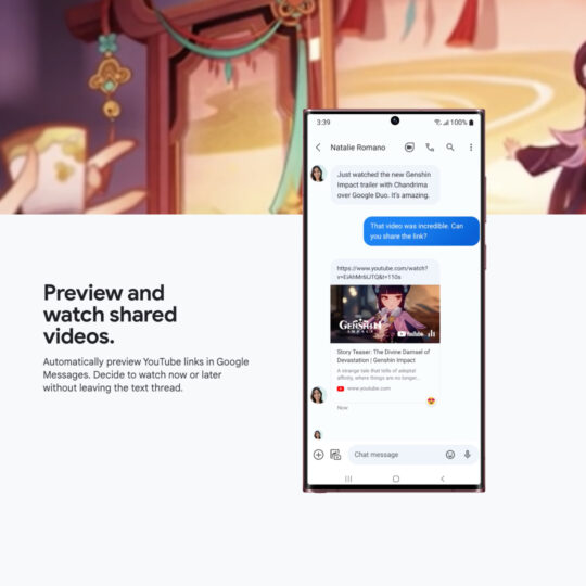 Samsung Google Advertisement Google Messages YouTube Preview