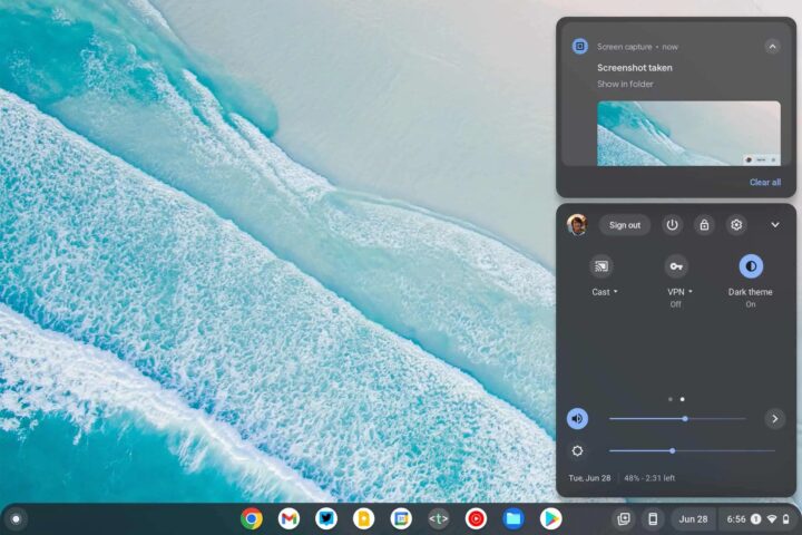 Google Chrome OS 104 Dark Light Themes