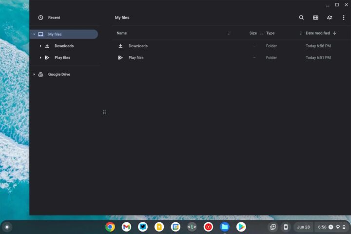 Google Chrome OS 104 Files App