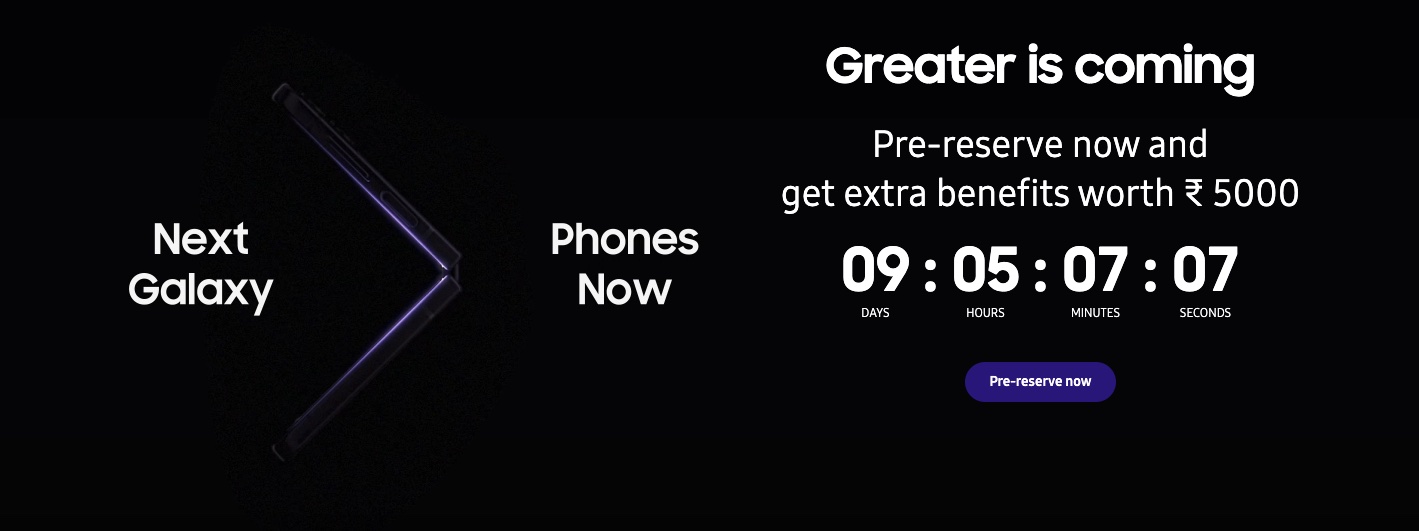 Samsung Galaxy Z Flip 4 Fold 4 Pre-Reservation India