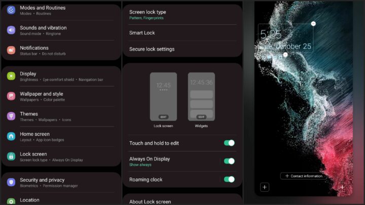 Focus on One UI 5.0: New custom lock screen options