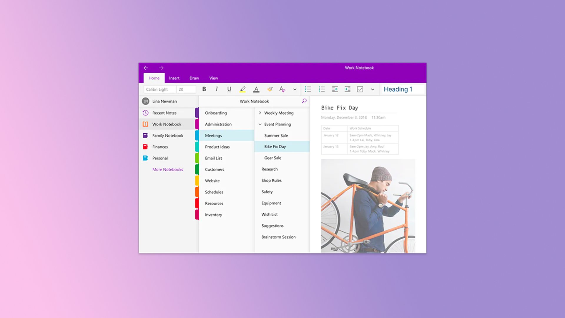 onenote app interface