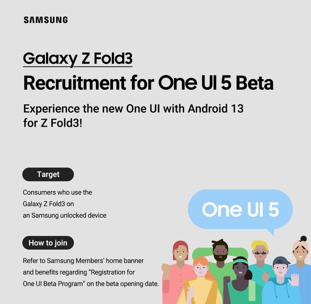 Samsung Galaxy Z Fold 3 One UI 5.0 Program beta SUA