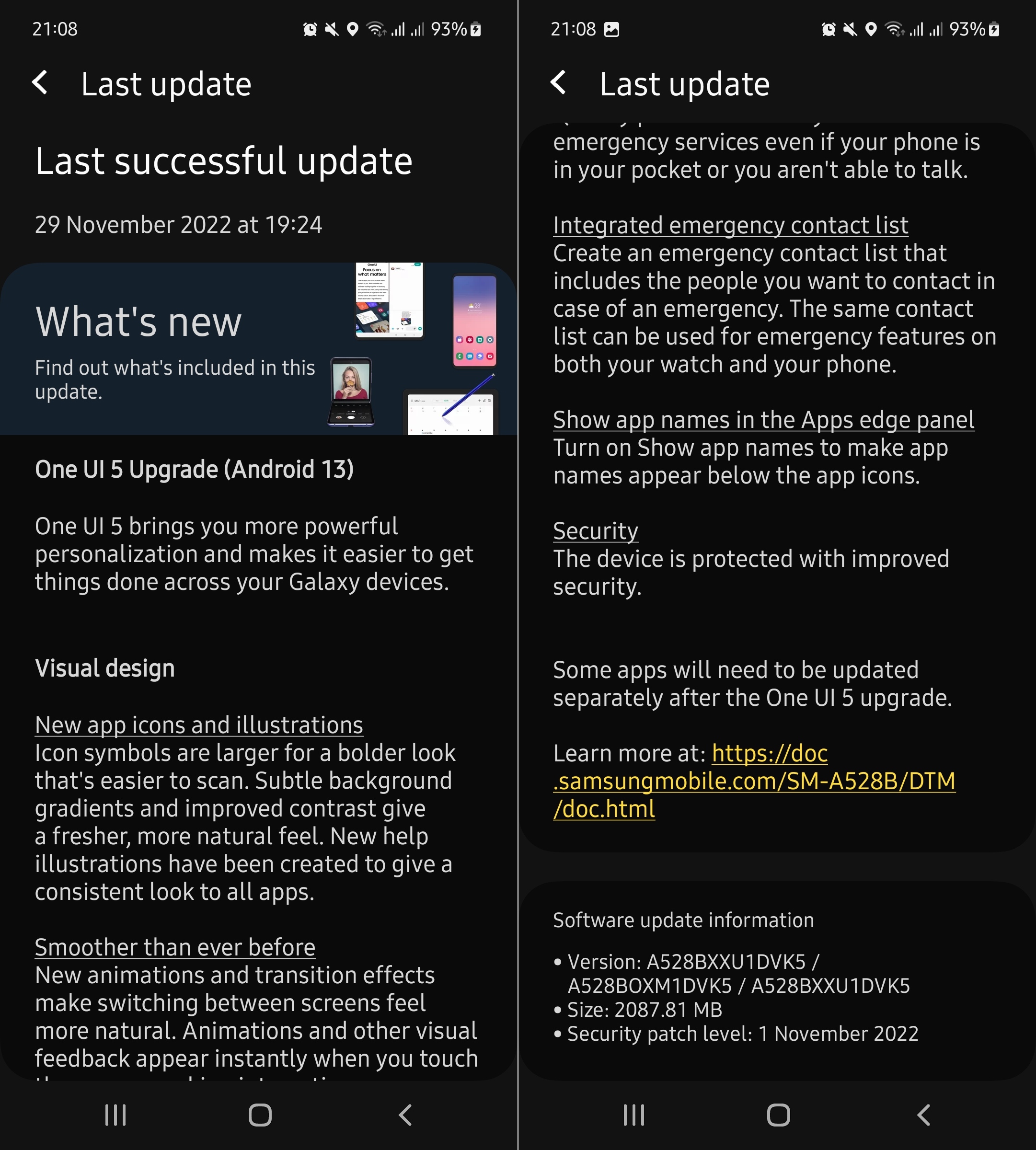 Galaxy A52s Un aggiornamento dell'interfaccia utente 5