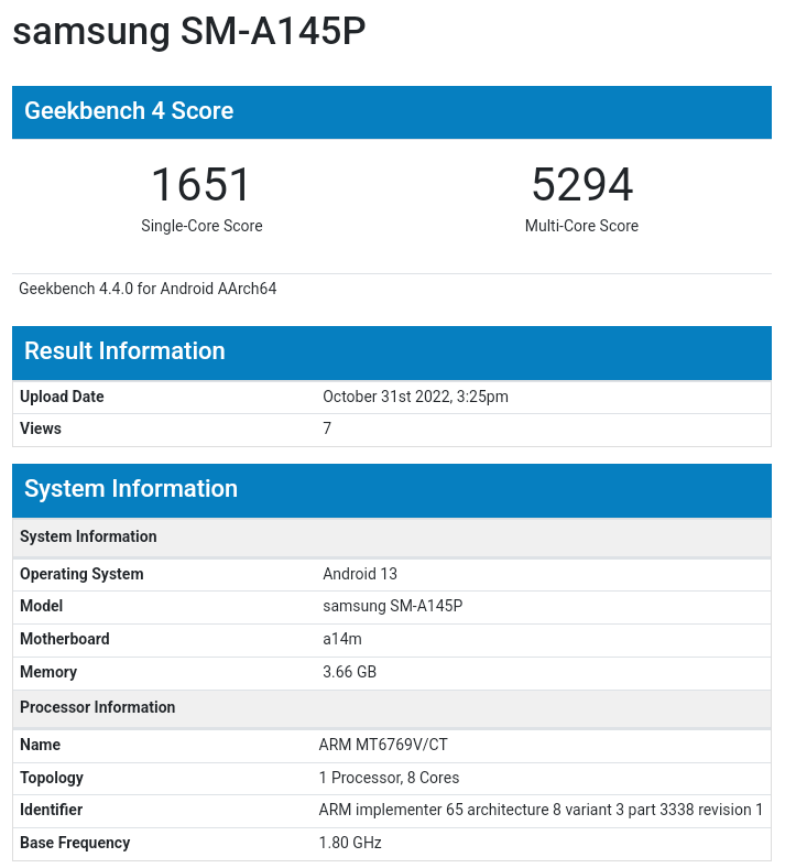 Samsung Galaxy A14 5G with Android 13 out of the box is revealed