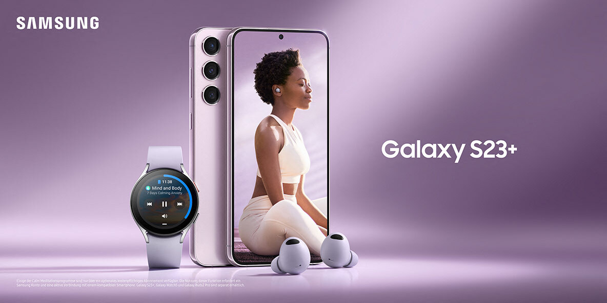 Promotional Images of Samsung Galaxy S23 With Galaxy Watch 5 And Galaxy Buds 2 Pro