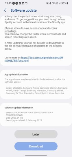 Samsung Galaxy S22 One UI 5.1 Update Changelog Firmware Version