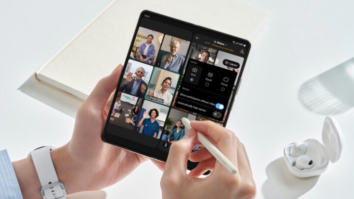 Samsung Galaxy Z Fold 4 Flex Mode Webex Meetings