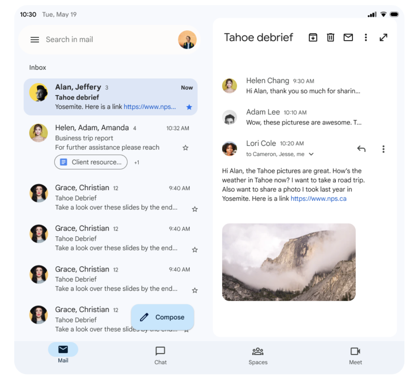 Gmail gets two-pane multitasking on Galaxy Z Fold lineup