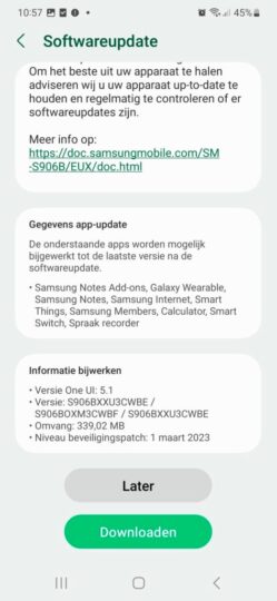 Samsung Galaxy S22 Ultra March 2023 Security Update Changelog