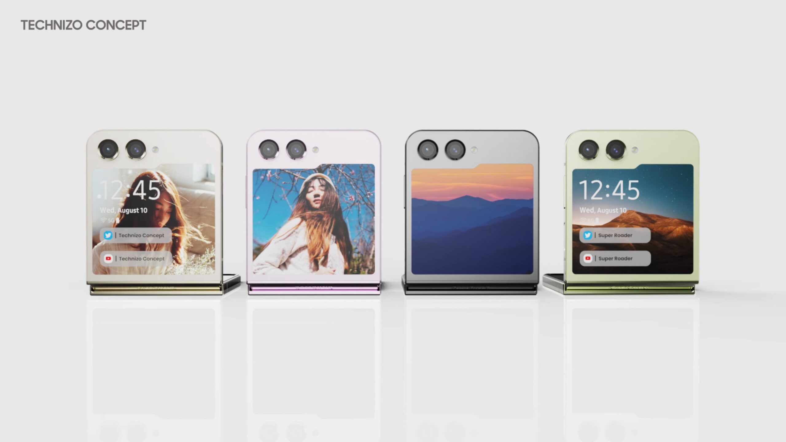 外屏上方長劉海：Samsung Galaxy Z Flip5 設計與高清渲染圖曝光；设计挺怪美的！ 3