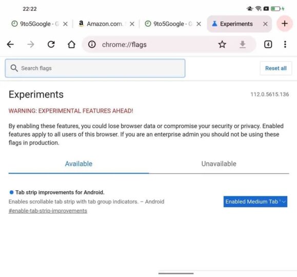 Google Chrome Foldable Tablets Old Tab Design
