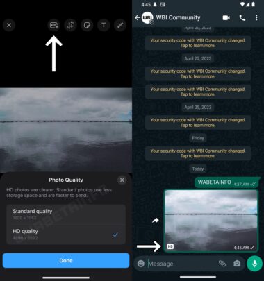 WhatsApp HD Image Resolution Setting