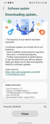Samsung Galaxy Z Flip 5 August 2023 Update Changelog