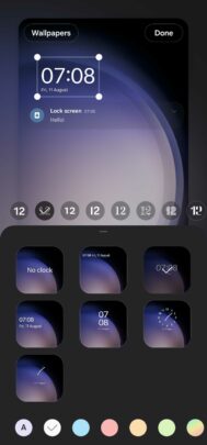 Samsung One UI 6.0 Lock Screen Clock Widget Placement Designs