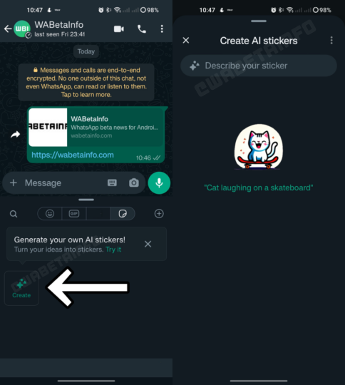 WhatsApp trae pegatinas generadas por IA con la última actualización beta