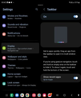 One UI 5.1.1: Change number of recent apps shown on the Taskbar - SamMobile