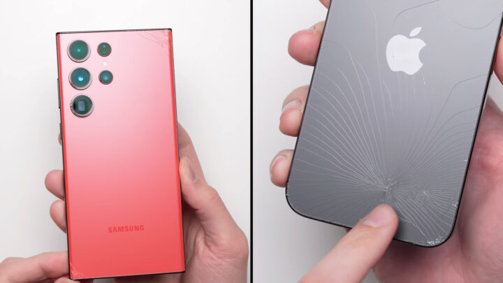 Titanium iPhone 15 Pro Max prohrává se Samsungem Galaxy S23 Ultra v pádovém testu
