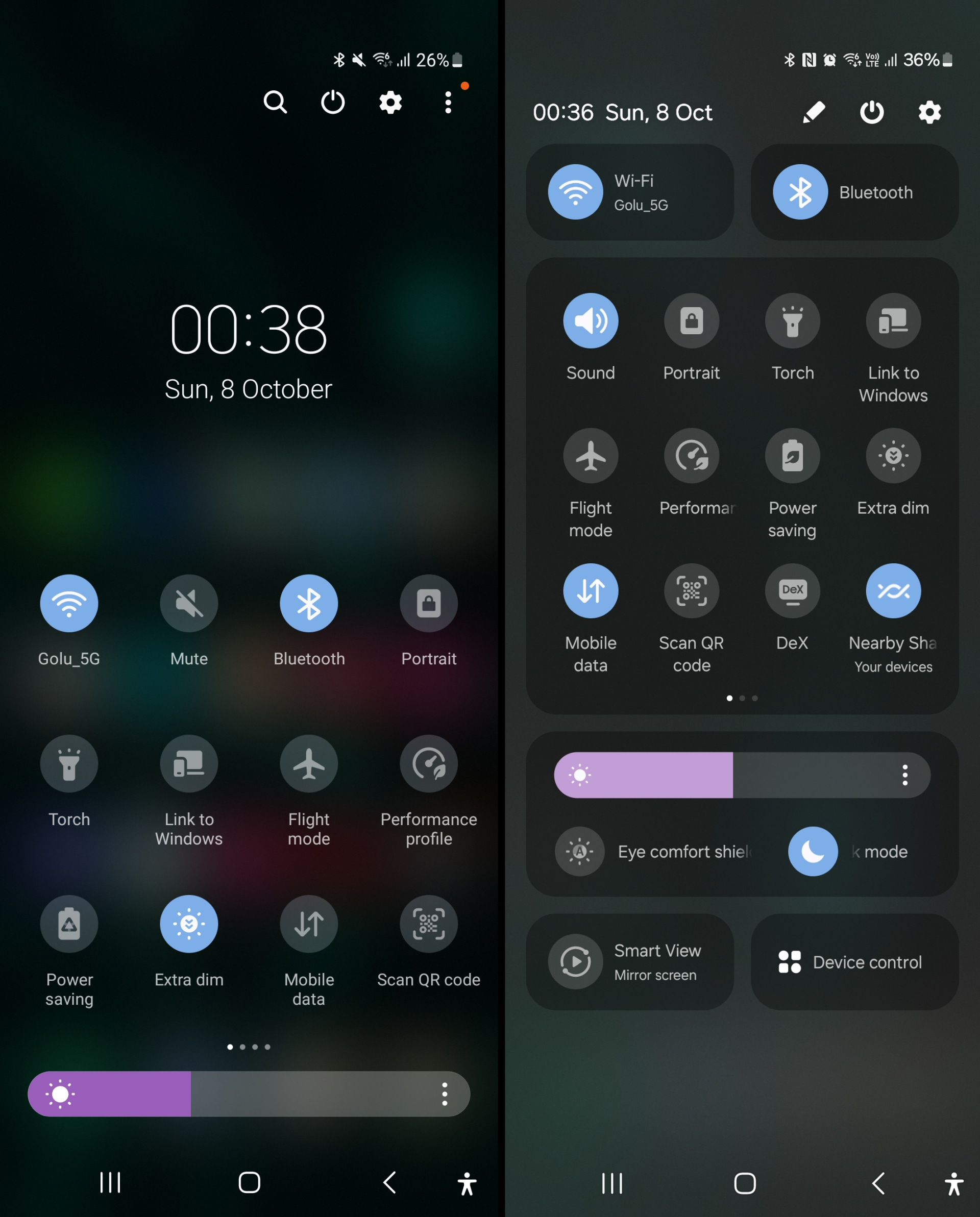 Quick Panel Layout Quick Panel Settings EXGB