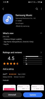 Samsung Music Update October 2023