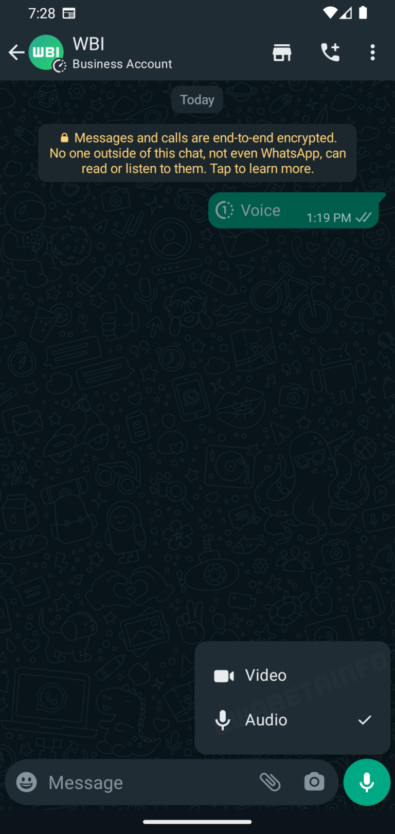 New WhatsApp beta brings new menu to switch between voice and video ...