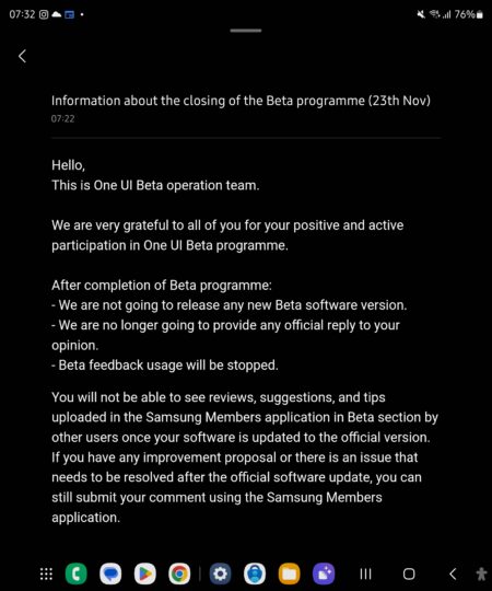 La actualización final de Android 14 del Galaxy Z Fold 5 para usuarios beta ya está disponible