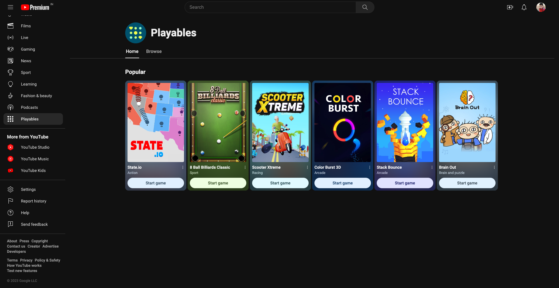 Playables' games roll out to some Premium subscribers